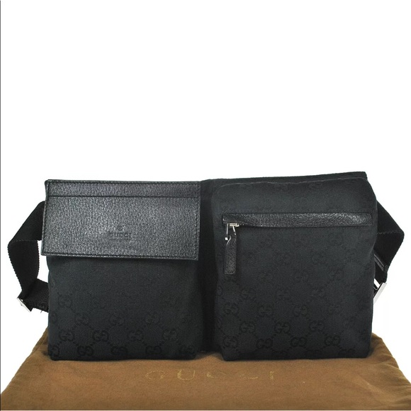 Gucci Handbags - Authentic Gucci black monogram waist bag fanny pack bum bag